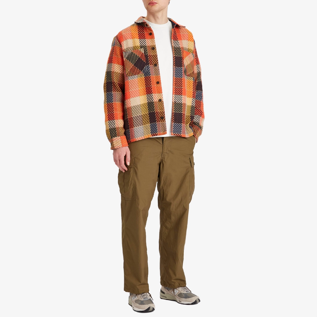 Wax London Men's Whiting Pike Check Overshirt Orange Multi